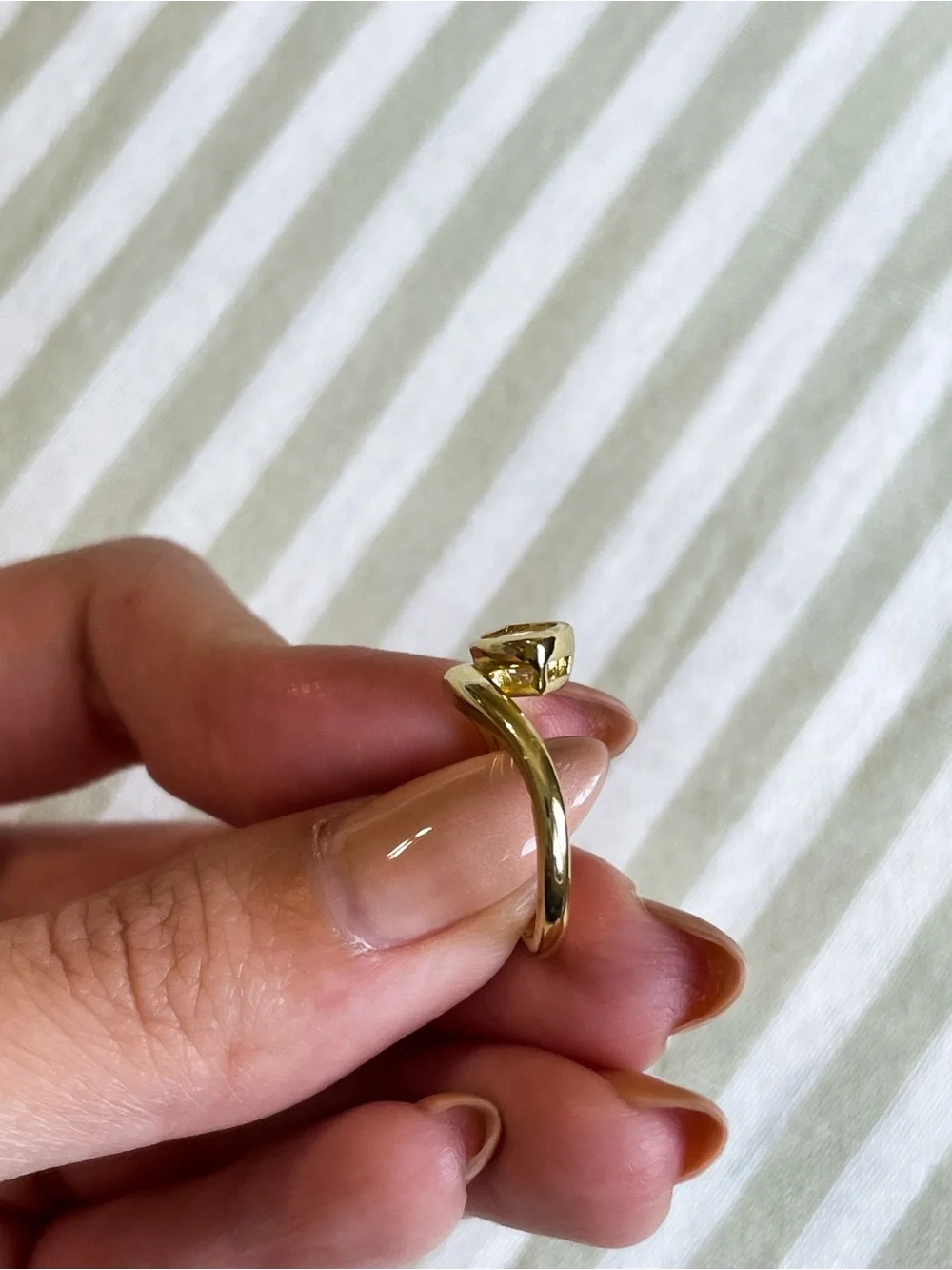 New Marquise East West Cubic Zirconia Swirled Ring 14K Gold Plated Over Brass